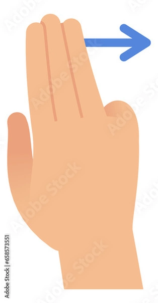 Obraz Touch screen gesture. Three fingers swipe right