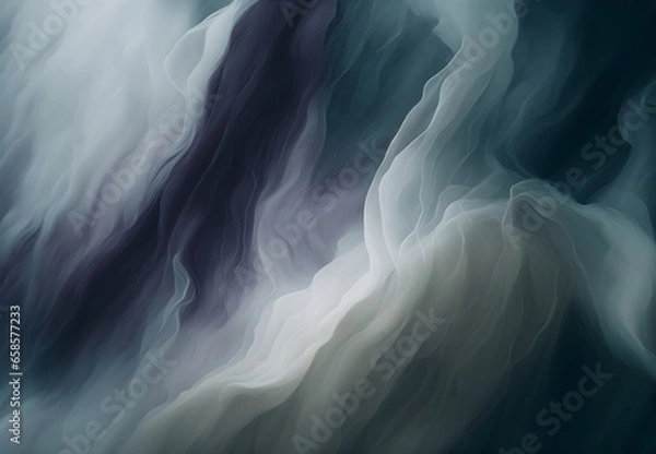 Obraz A dreamlike composition that gracefully interweaves the gentle hues of white and black pastels with the haunting allure of a ghostly presence and the imaginative mechanics of whirring contrivances