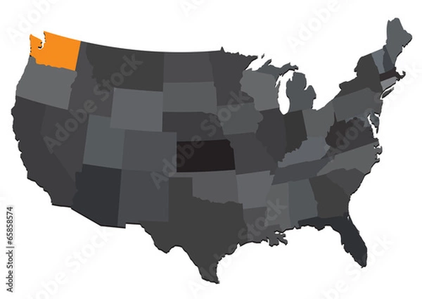 Obraz usa map washington