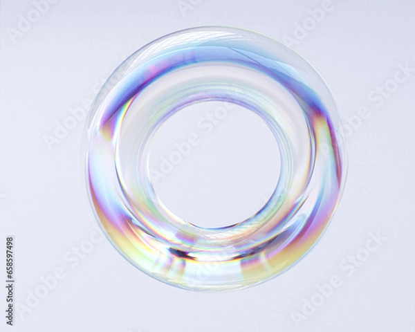 Obraz Abstract geometric round shape futuristic glass material design element art poster template, 3d rendering