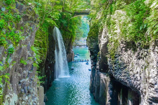 Obraz 日本の人気の観光地 九州宮崎県の高千穂峡 Takachiho Gorge