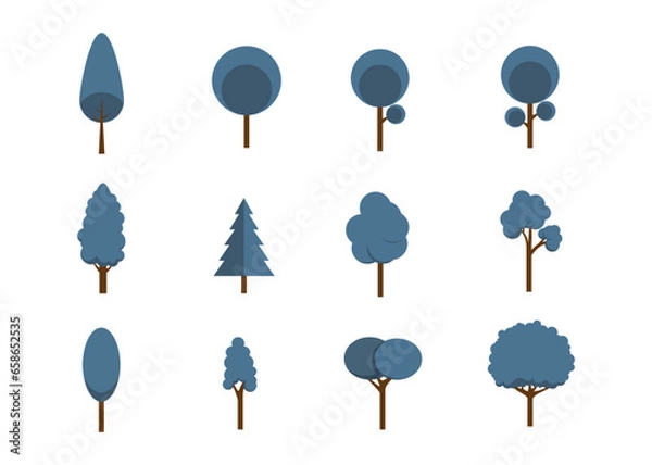 Fototapeta tree icon set, tree icon pack, tree icon vector, winter