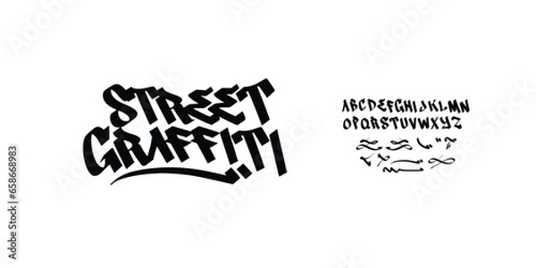 Obraz handwritten expressive street urban style alphabet in vector