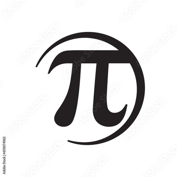 Fototapeta Pi Number Icon Vector Image illustration 
