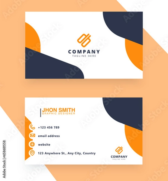 Fototapeta 2 Sided Corporative Business Card Vector Template Design