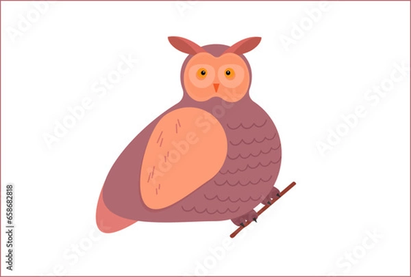 Obraz Owl bird in flat design