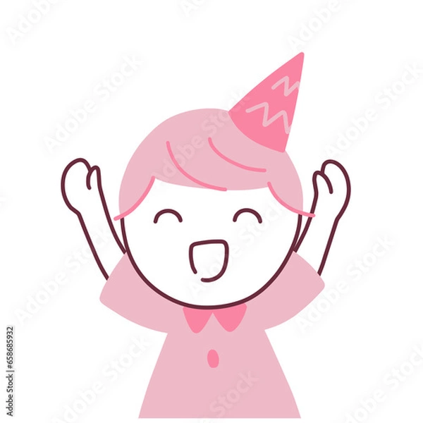 Fototapeta パーティーで喜ぶ女の子