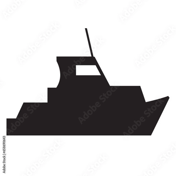 Fototapeta Shipping icon vector logo template - silhouette ship icon.