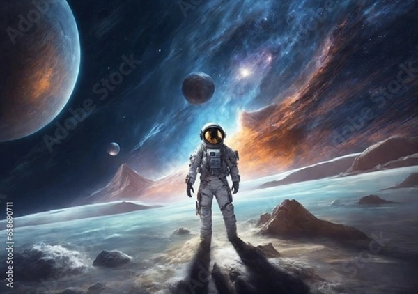 Fototapeta alien in space Generative AI