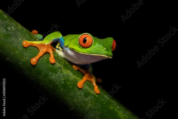 Fototapeta Agalychnis callidryas, commonly known as the red-eyed tree frog, is a species of frog in the subfamily Phyllomedusinae. It is native to forests from Central America