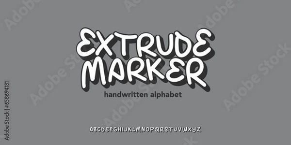 Obraz handwritten expressive street urban style alphabet in vector