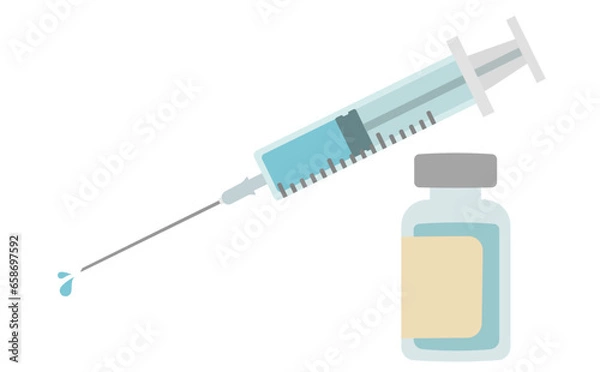 Obraz 注射器とワクチンのイラスト