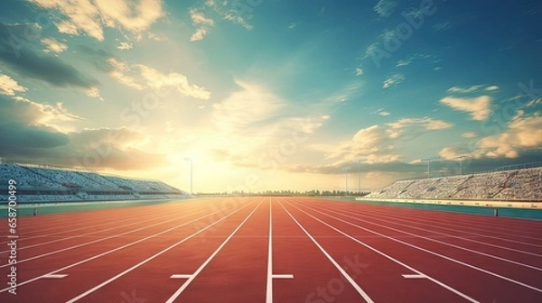Fototapeta Athletics game s running track