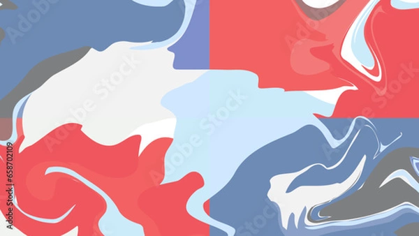 Obraz 赤と青のマーブル