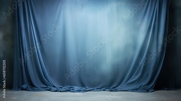 Fototapeta Blue studio backdrop suitable for portraits products and concepts