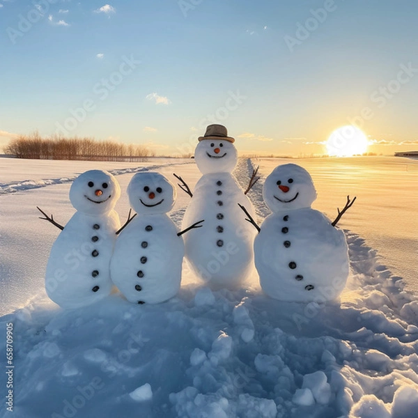 Obraz snowman in the snow