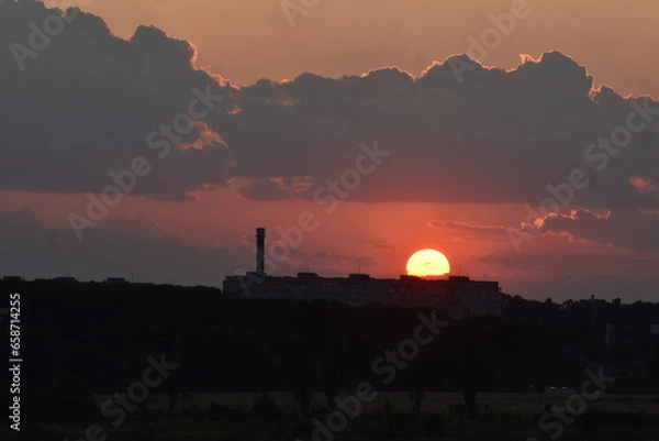 Obraz sunset over the city