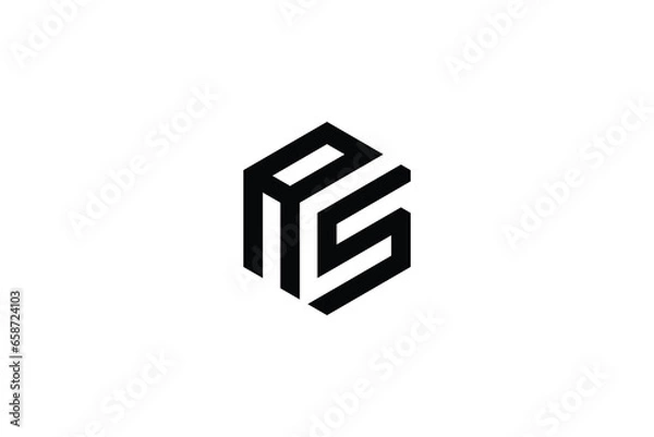 Fototapeta Monogram Letter AS Modern Initial Logo Design ,AS linked circle uppercase monogram logo