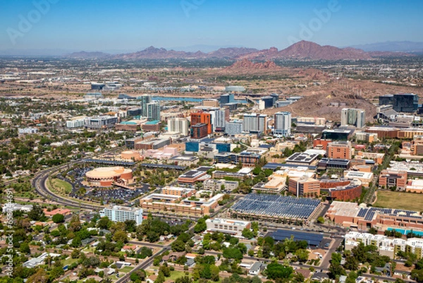 Fototapeta Skyline of Tempe, Arizona and points beyond