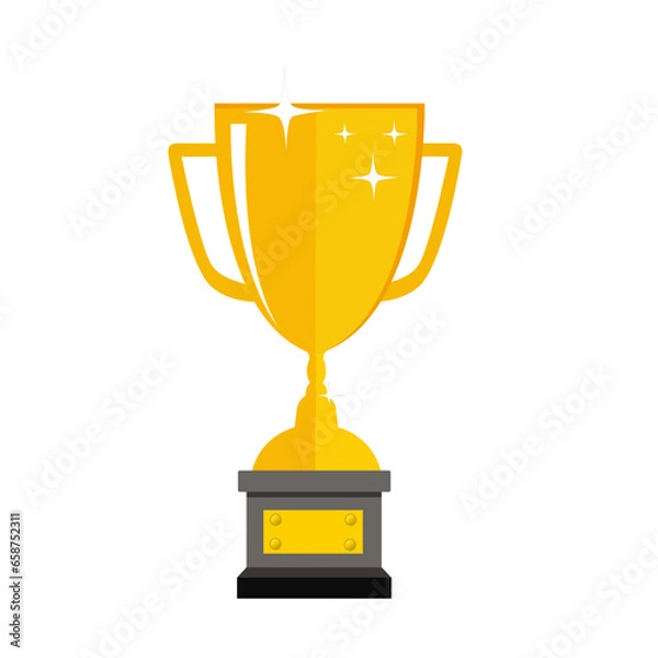 Obraz gold cup isolated on white background