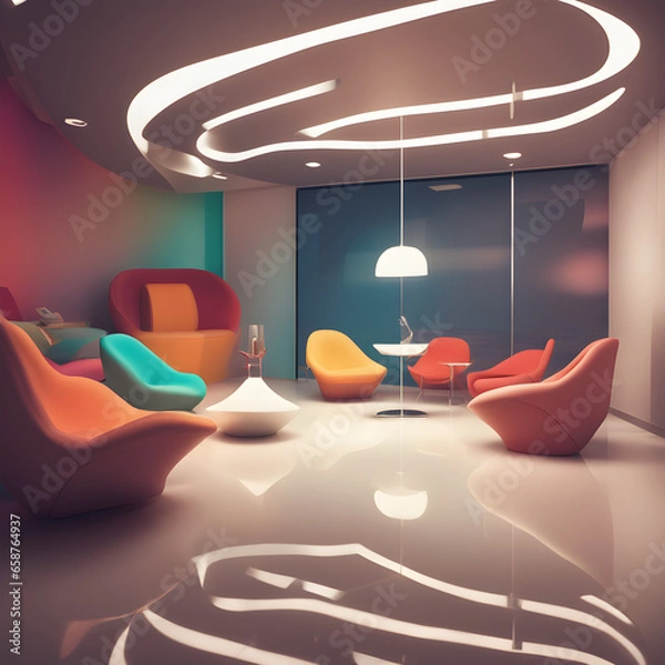 Obraz modern living room Generative AI