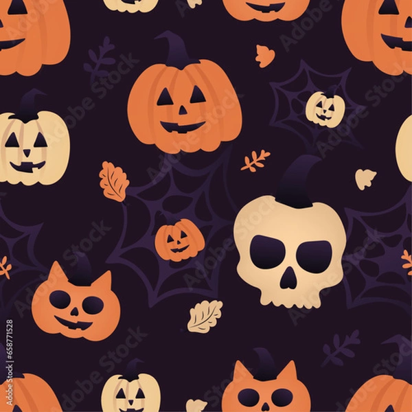 Obraz halloween pumpkins scary pattern