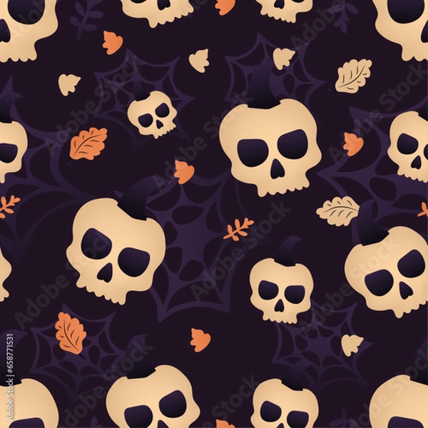 Obraz halloween pumpkins scary pattern