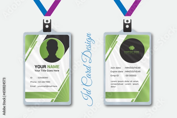 Fototapeta Abstract Geometric Id Card Design, Professional Identity Card Template Vector for Employee and Others