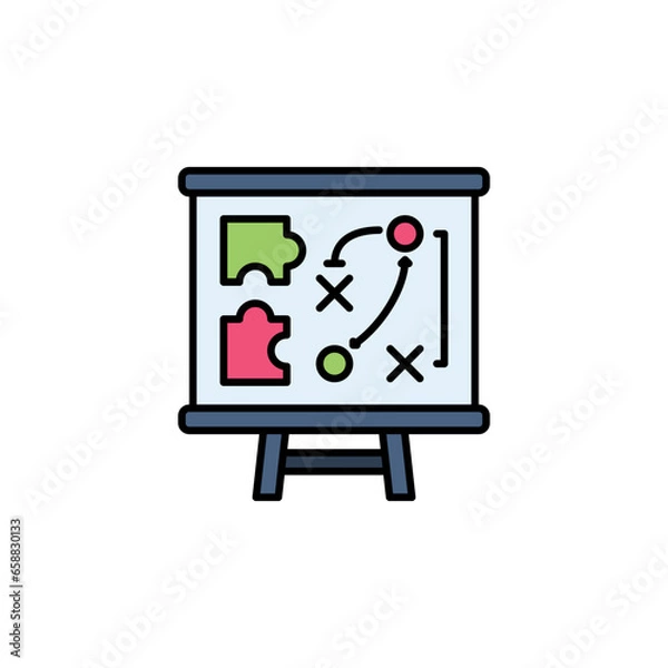 Fototapeta strategy vector icon filled line style. Perfect for website, application, commerce, presentation, logo and more. modern color line icon