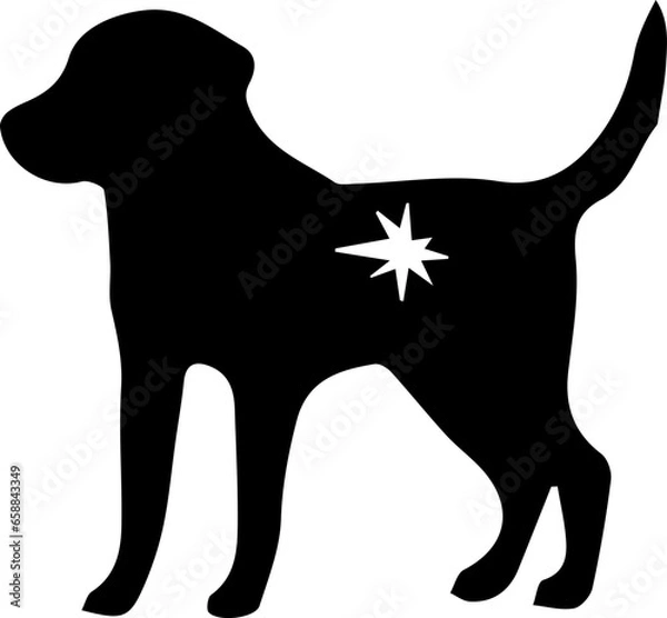 Obraz dog silhouette vector