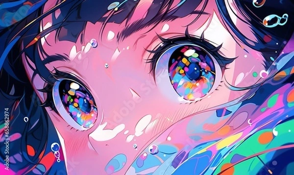 Fototapeta 見つめる女性,Generative AI AI画像