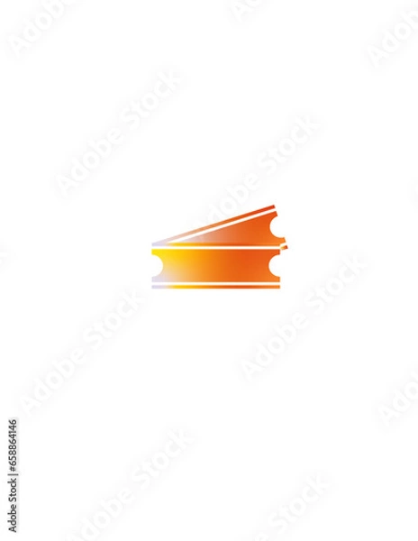 Obraz ticket icon with gradation color