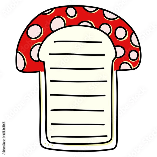 Obraz Cute mushroom sticky note