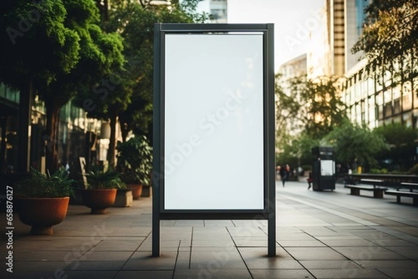 Fototapeta Blank Rectangular Street Sign Mockup Created with Generative AI