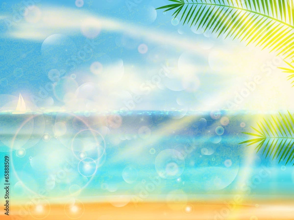 Obraz Vintage seaside view poster.