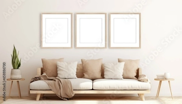 Fototapeta Minimal frame mockup, Generative AI