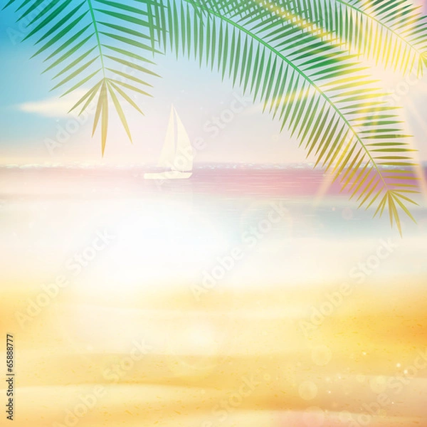 Fototapeta Ocean view from beach with retro look.