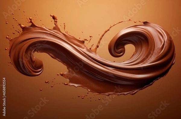 Fototapeta a chocolate swirl in a brown background