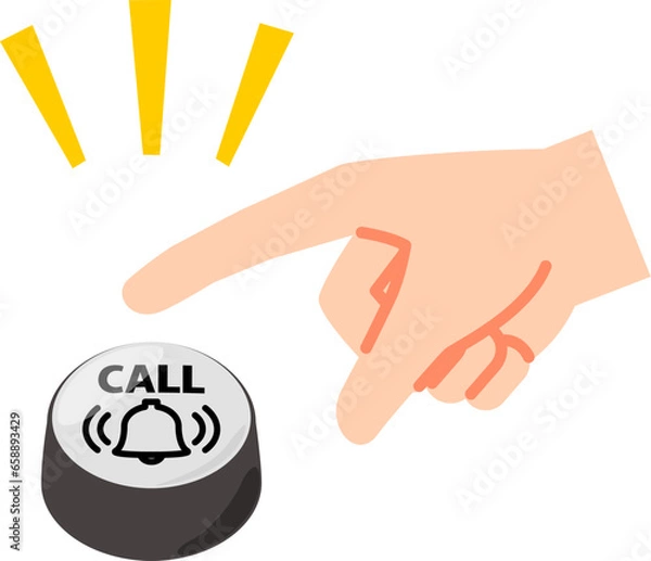 Obraz 卓上呼び出しボタンを押す手