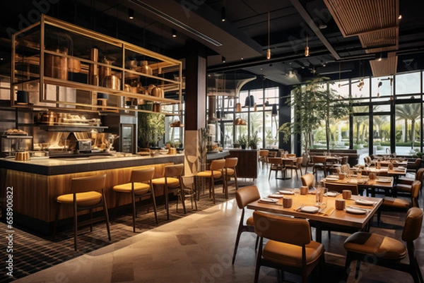 Obraz restaurant interior steakhouse barbecue