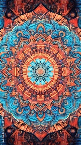 Fototapeta neon mandala background