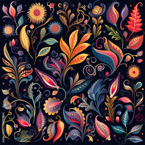 Fototapeta seamless floral pattern
