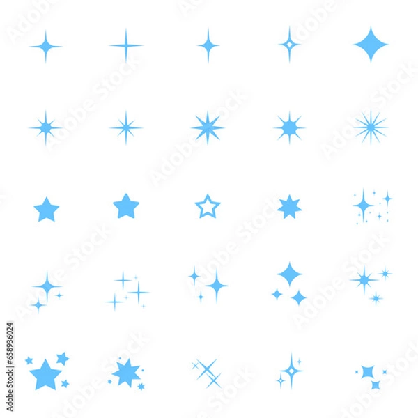 Fototapeta star icon pack. star symbol pack. isolated background. cute and minimalist.