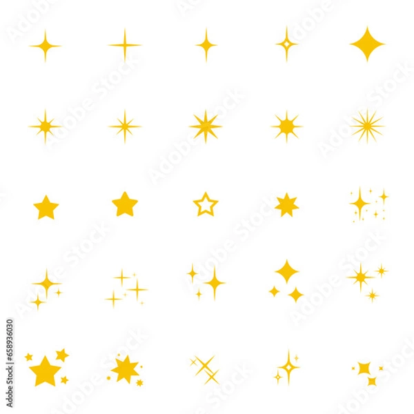 Fototapeta star icon pack. star symbol pack. isolated background. cute and minimalist.