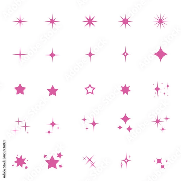 Fototapeta star icon pack. star symbol pack. isolated background. cute and minimalist.