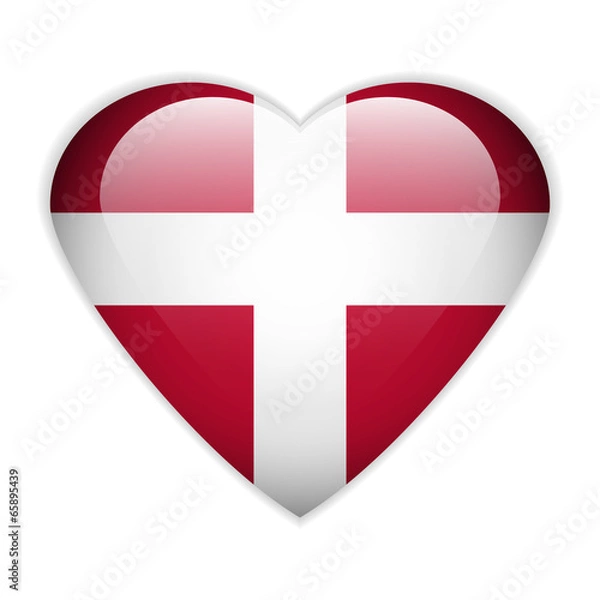 Obraz Denmark flag button.