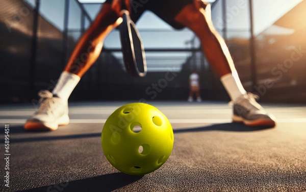 Fototapeta Low angle view of a pickleball game