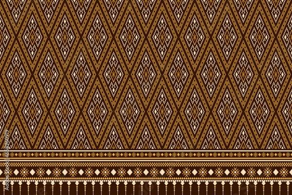 Obraz Nature vintages cross stitch traditional ethnic pattern paisley flower Ikat background abstract Aztec African Indonesian Indian seamless pattern for fabric print cloth dress carpet curtains and sarong