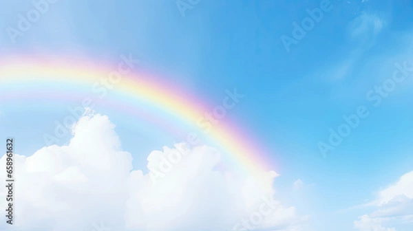 Fototapeta rainbow and clouds banner