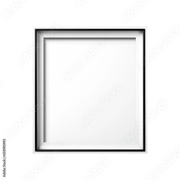Fototapeta White photo frame. Isolated on transparent background.